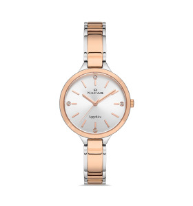 NACAR ÇELİK - PEMBE METAL KADIN KOL SAATİ NC36-391035-ESM